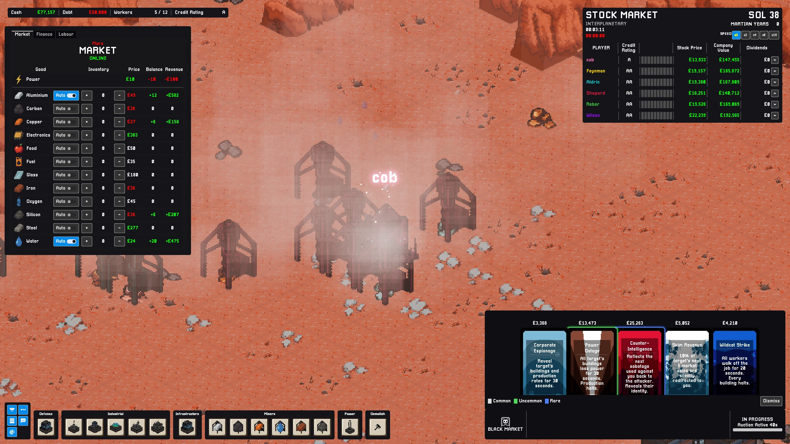A screenshot of the early game